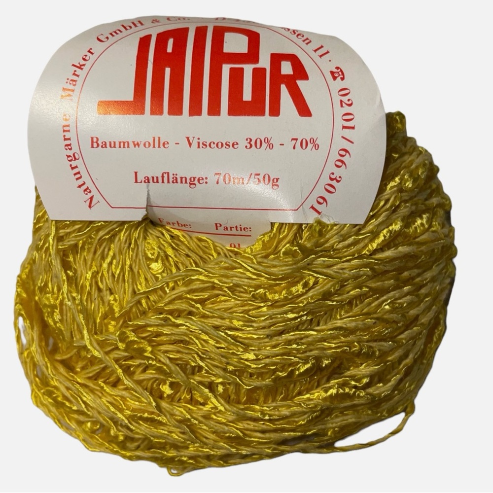 Jaipur Viscose Cotton Worsted Yarn Yellow Lightweight Warm Weather Knits